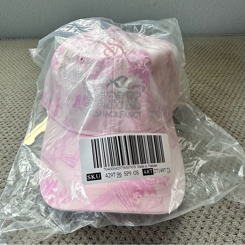 Love Shack Fancy x Pink Victoria Secret Bow Blush Pink Rhinestones Baseball Hat - Picture 5 of 9